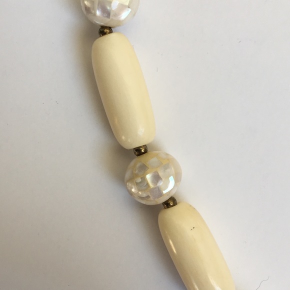 Vintage Boho Statement Necklace with Iridescent Disk - Picture 4 of 8